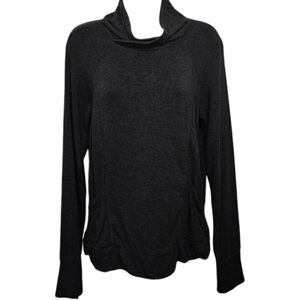Yogalicous Cross High Neck Buttery Soft Athletic Long Sleeve Thumb Pocket Top